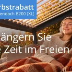 10 % Herbstrabatt auf das Lamellendach B200 (XL) – Verlängern Sie Ihre Zeit im Freien