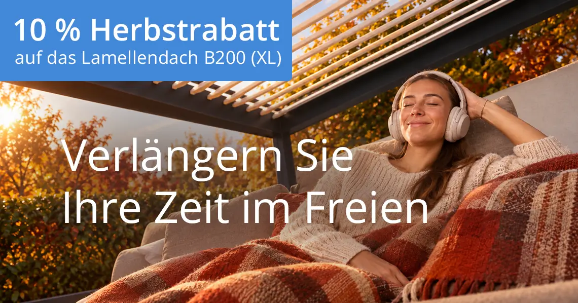 newsmeldung_scaffidi-brustor-lamellendach-aktion 10 % Herbstrabatt auf das Lamellendach B200 (XL) – Verlängern Sie Ihre Zeit im Freien