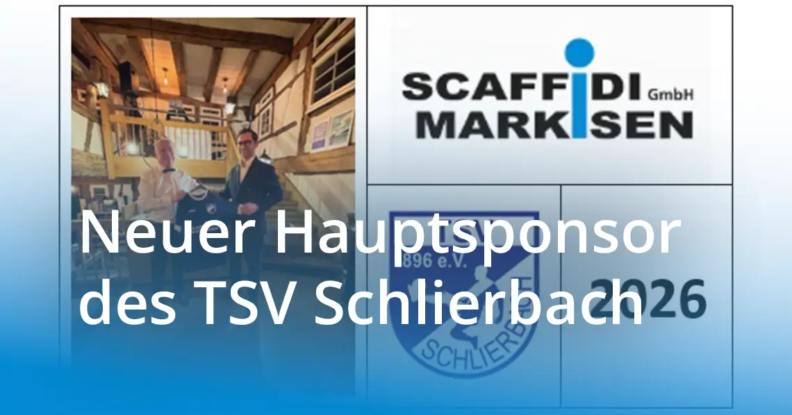 Partnerschaft besiegelt: Scaffidi Markisen wird Hauptsponsor Carmelo Scaffidi bei der Trikotübergabe: Scaffidi GmbH ist neuer Hauptsponsor des TSV Schlierbach 2026